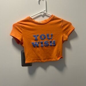 “You wish” garage cropped baby tee